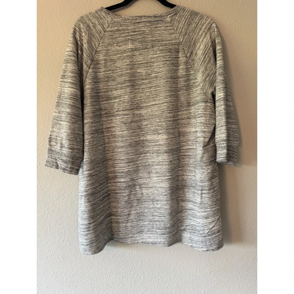 Sonoma Woman 3/4 Sleeve Knit Top Space Dye‎ Gray Size 1X